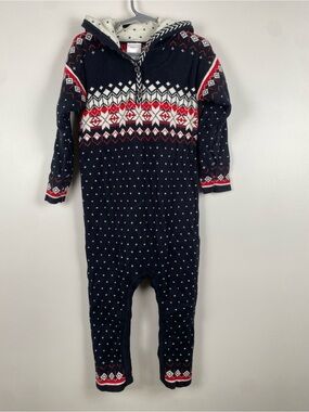 Hanna Andersson Sno Happy Sweater Romper 3T